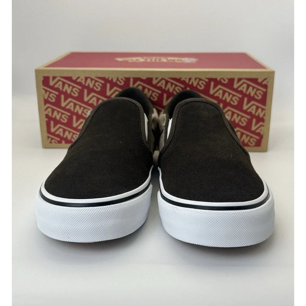 VANS Asher Deluxe Slip-on Shoes Men’s 9 Cozy Knit Coffee Skater Comfort Sneakers - Picture 3 of 7